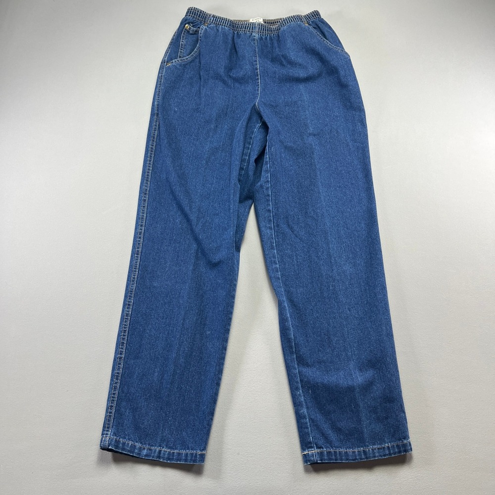 City Blues By Koret Straight Jeans Women 10 Denim Cotton Elastic Waist High Rise